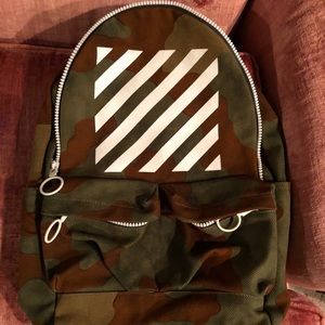 Off white camo backpack